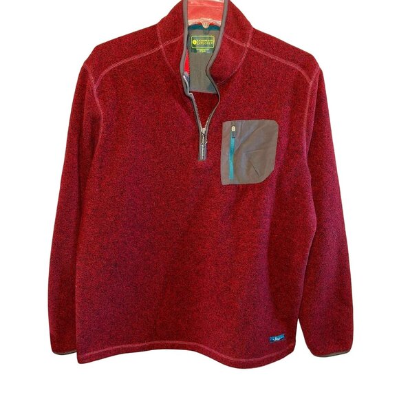 Mens G.H. Bass & Co. Explorer Maroon Heather Quarter-Zip Pullover Sweater XL Pol - Picture 1 of 7